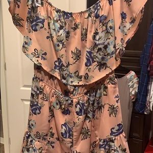 Pink floral romper